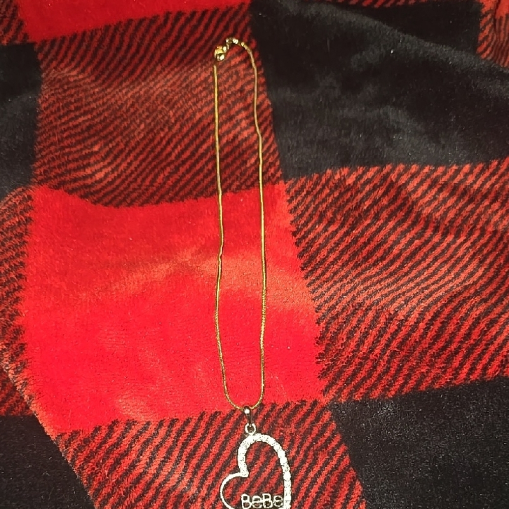 bebe Gold Tone Heart Necklace